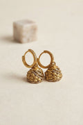 Zarphar Gold Feather Jhumka Earrings | Micro-Pavé Dangle Earrings | Tattvam Atelier