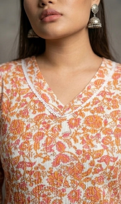 Floral Print Cotton Kurti — Tattvam Atelier