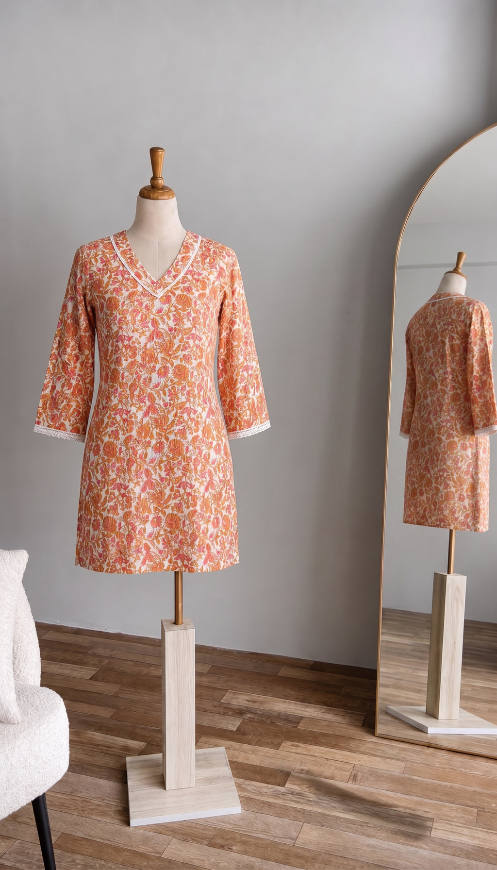 Floral Print Cotton Kurti — Tattvam Atelier