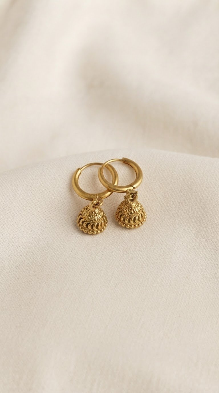 Sadaf Plain Mini Jhumka - Tattvam.atelier
